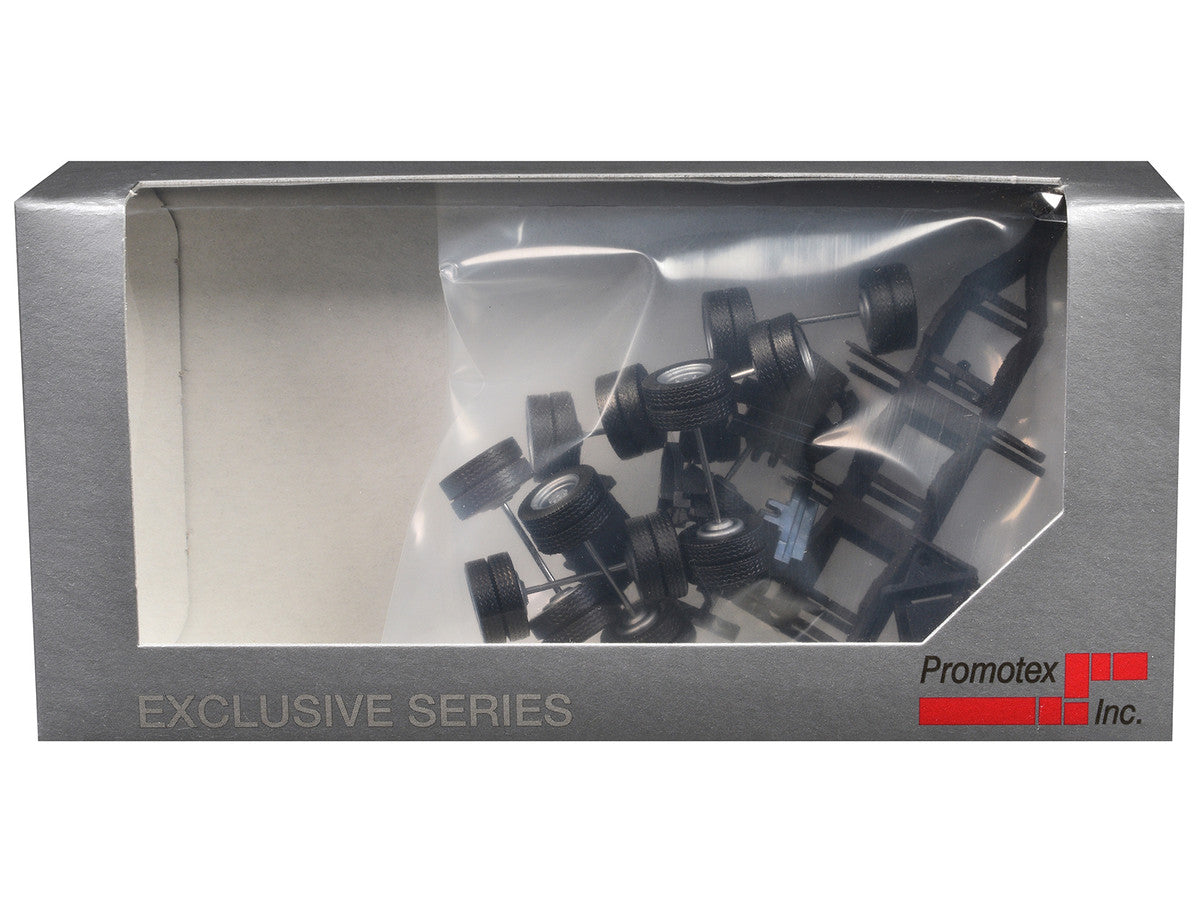 Lowboy Dual Axle Booster with Integrated Rear Axle (2 Sets) 1/87 (HO) Plastic Model by Promotex by Promotex