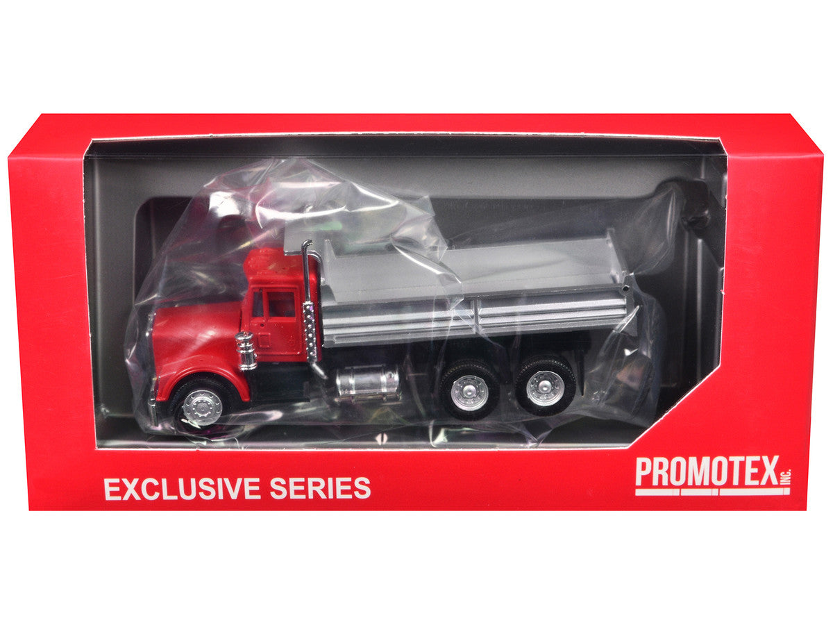 Peterbilt Dump Truck with Red Cab 1/87 (HO) Plastic Model by Promotex by Promotex