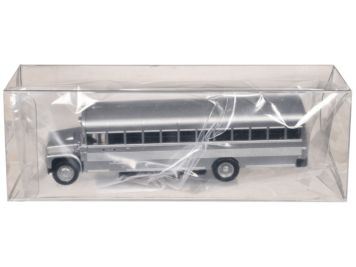 School Bus Silver Metallic 1/87 (HO) Plastic Model by Promotex by Promotex