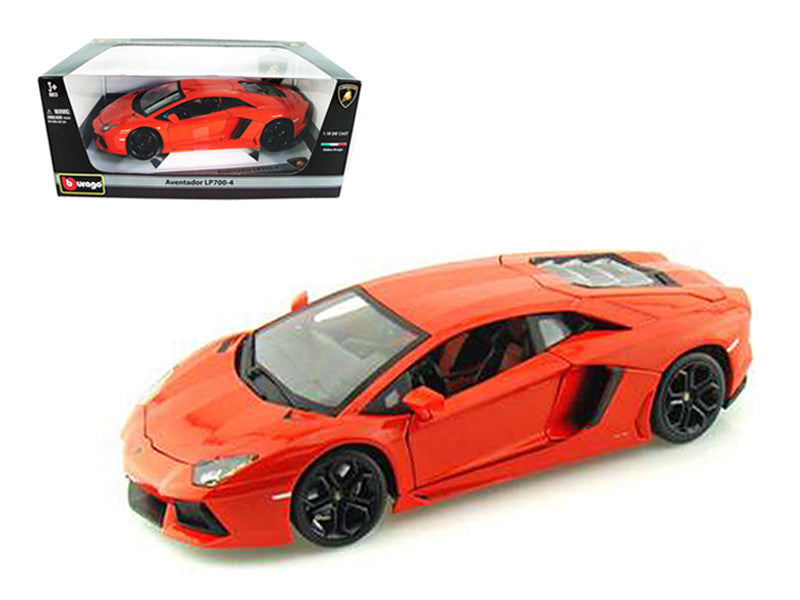 2012 Lamborghini Aventador LP700-4 Orange 1/18 Diecast Model Car by Bburago by Bburago