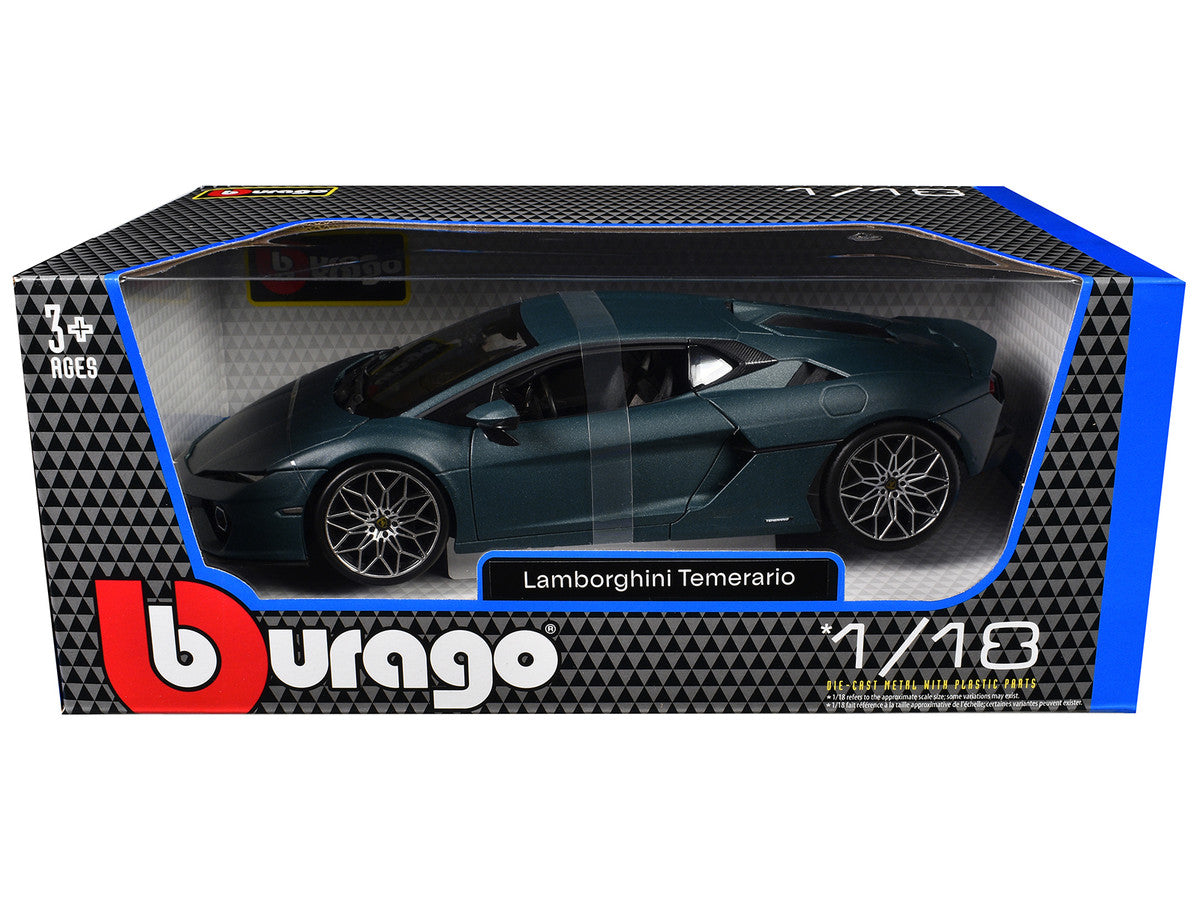 Lamborghini Temerario Matt Blue Metallic 1/18 Diecast Model Car by Bburago by Bburago