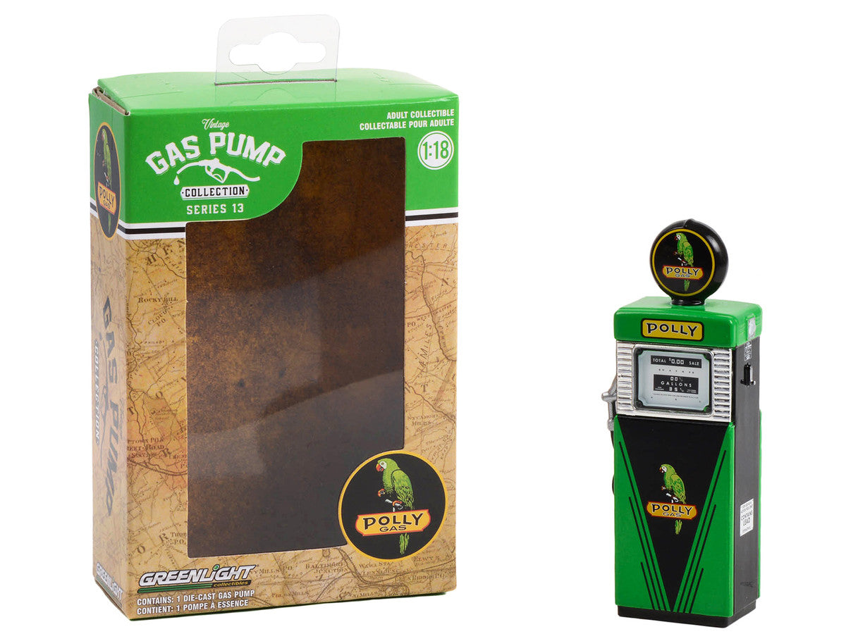 1951 Wayne 505 Gas Pump "Polly Gas" Green and Black "Vintage Gas Pumps" Series 13 1/18 Diecast Model by Greenlight by Greenlight