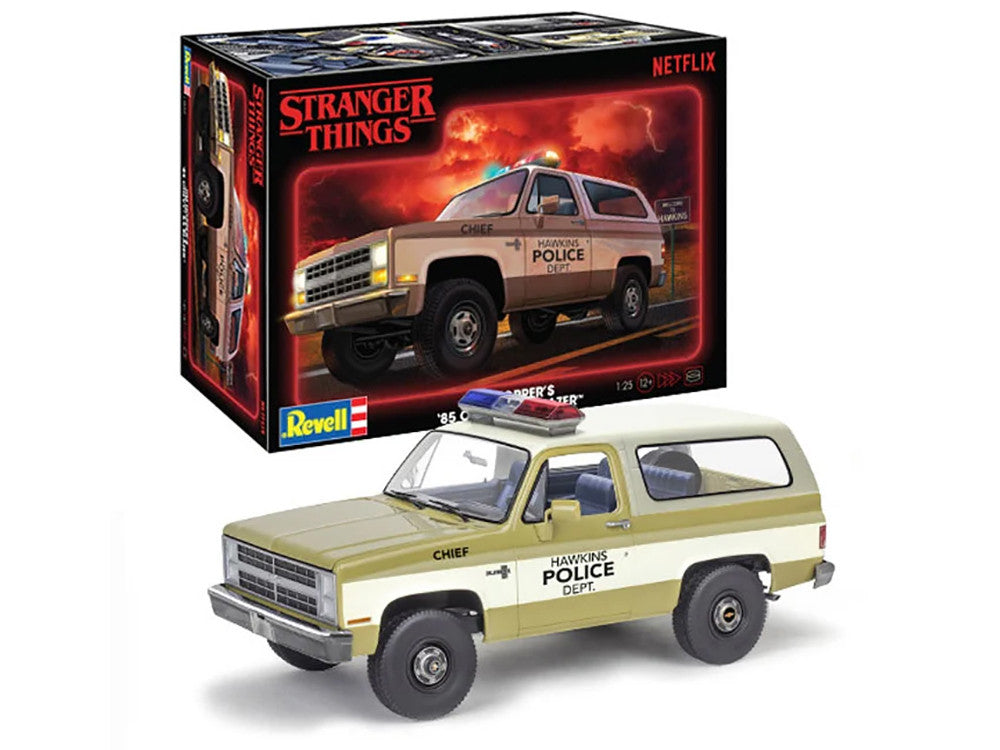Level 4 Model Kit Jim Hopper's 1985 Chevrolet K5 Blazer "Stranger Things" (2016-Current) TV Series 1/25 Scale Model by Revell by Revell