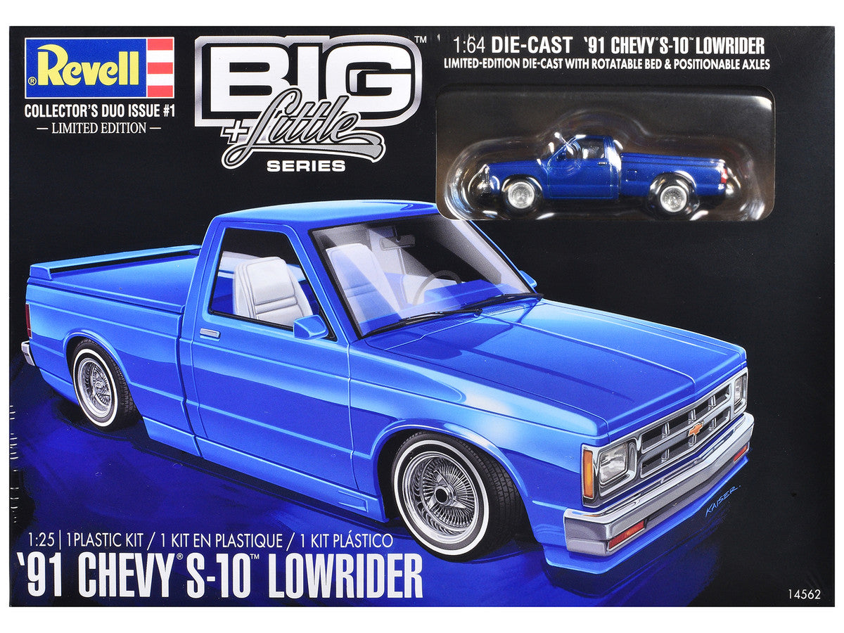 Level 4 Model Kit 1991 Chevrolet S-10 Lowrider Pickup Truck with 1/64 Diecast Version Included "Big + Little Series" 1/25 Scale Model by Revell by Revell