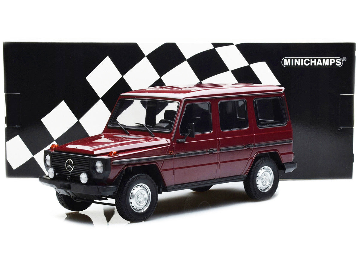 1980 Mercedes-Benz G-Model (LWB) Dark Red with Black Stripes Limited Edition to 402 pieces Worldwide 1/18 Diecast Model Car by Minichamps by Minichamps