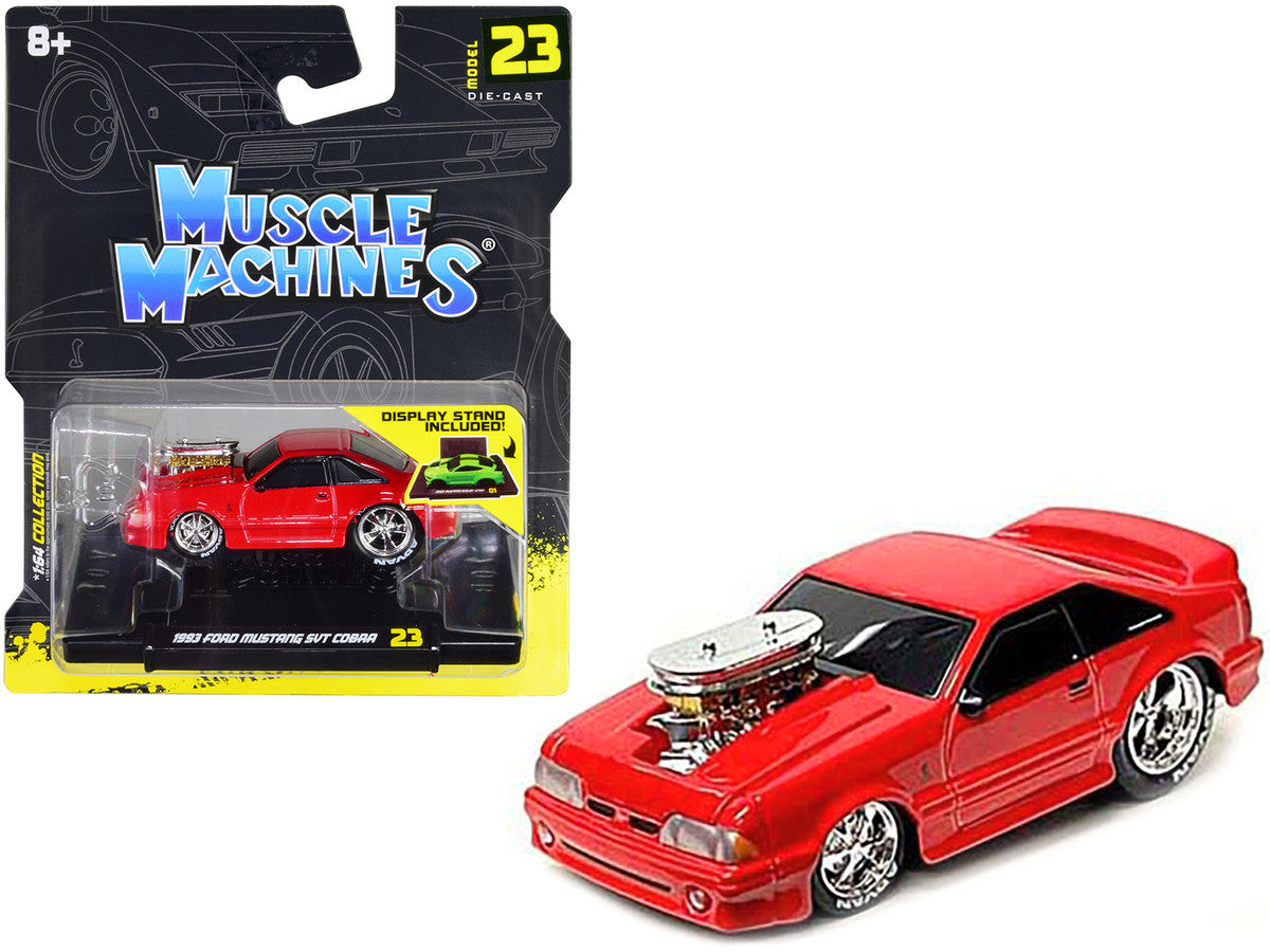 1993 Ford Mustang SVT Cobra Red 1/64 Diecast Model Car by Muscle Machines by Muscle Machines