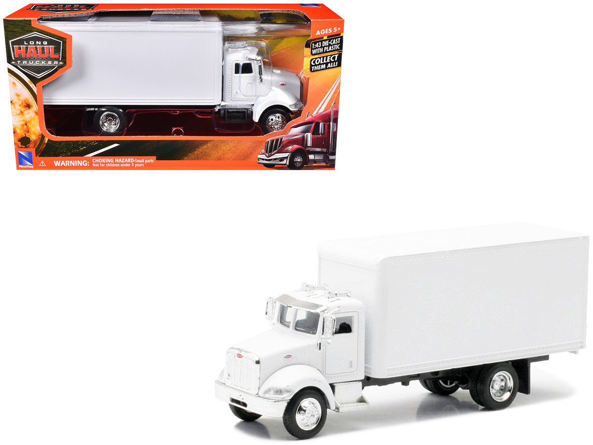 Peterbilt Utility 335 Box Truck White 1/43 Diecast Model by New Ray by New Ray