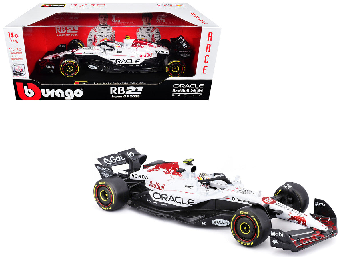 Red Bull Racing RB21 #22 Yuki Tsunoda "Oracle" Formula One F1 "Japanese GP" (2025) "Race" Series 1/18 Diecast Model Car by Bburago by Bburago