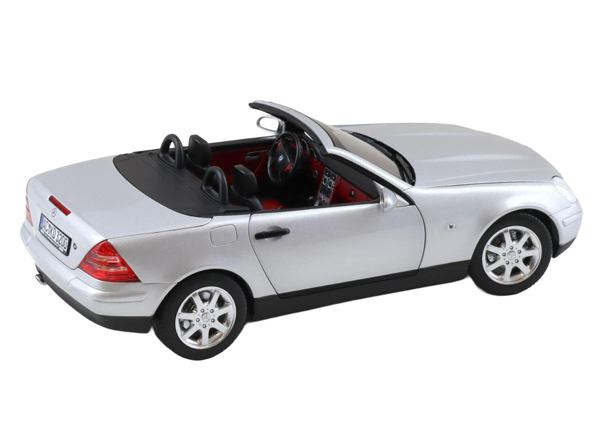 1996 Mercedes-Benz SLK Convertible Brilliant Silver Metallic 1/18 Diecast Model Car by Norev by Norev