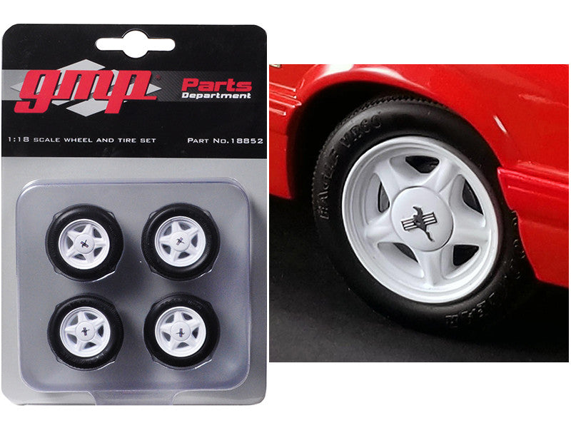 Pony Wheels and Tires Set of 4 pieces from "1992 Ford Mustang LX" 1/18 by GMP by GMP
