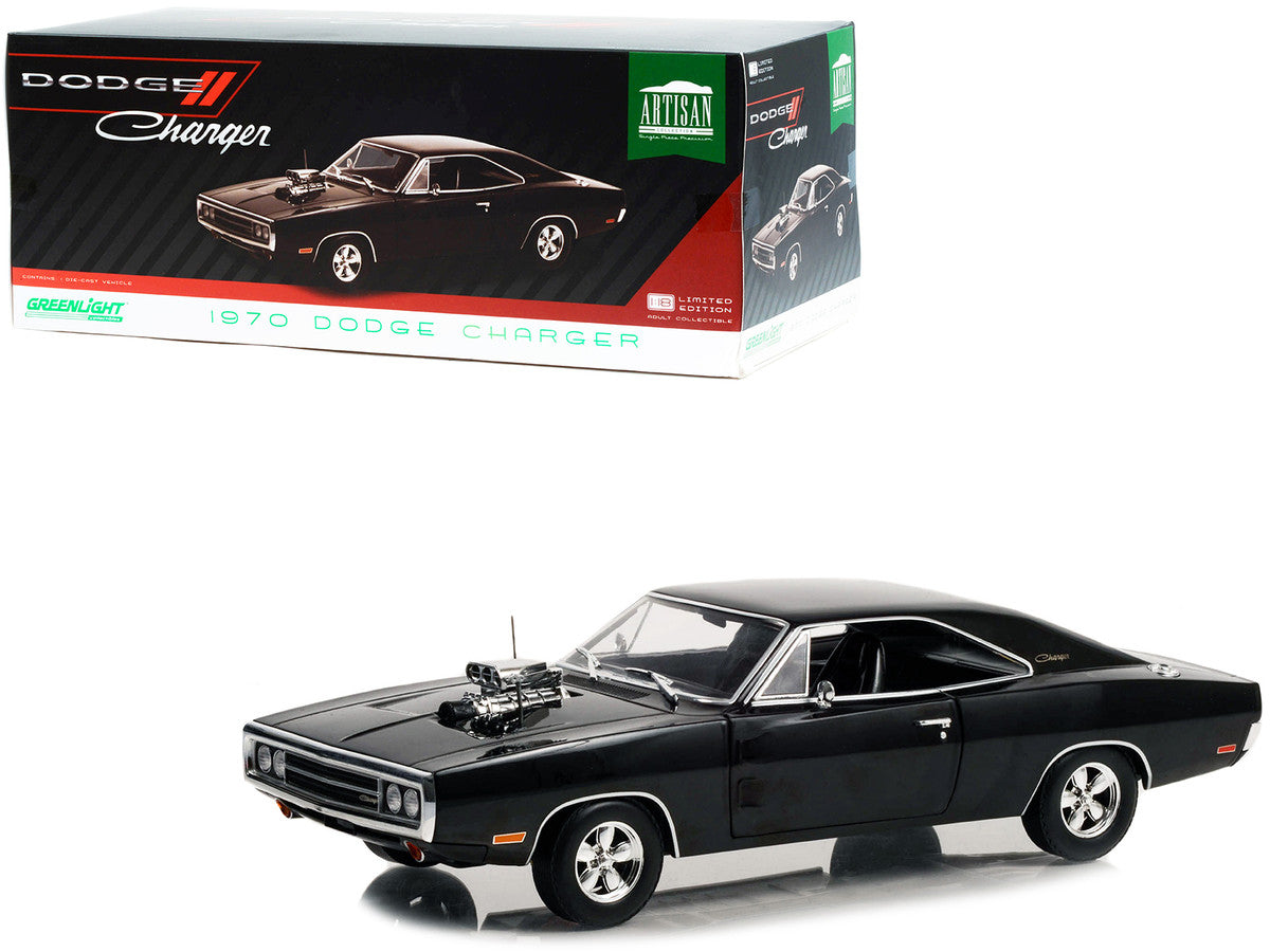 1970 Dodge Charger with Blown Engine Black "Artisan Collection" Series 1/18 Diecast Model Car by Greenlight by Greenlight