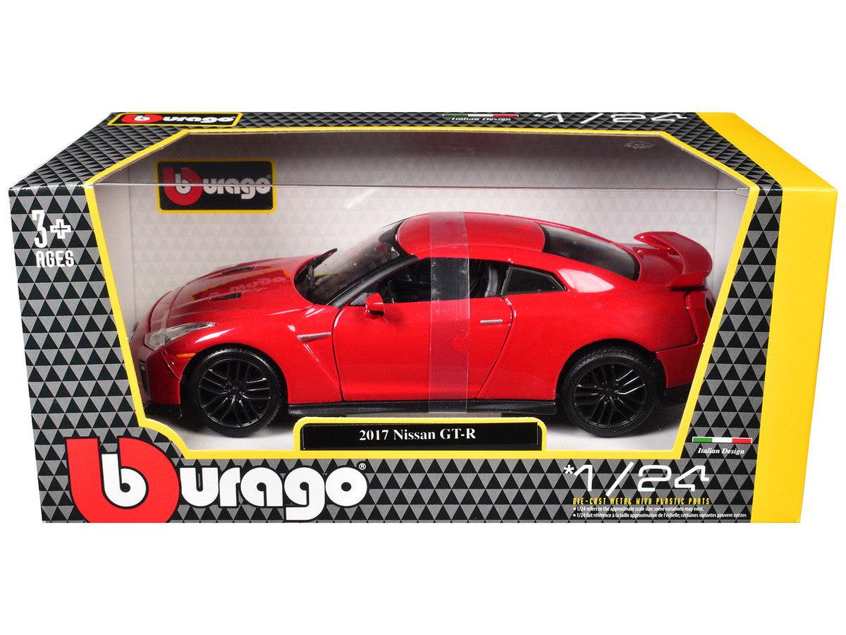 2017 Nissan GT-R R35 Red 1/24 Diecast Car Model by BBurago by Bburago