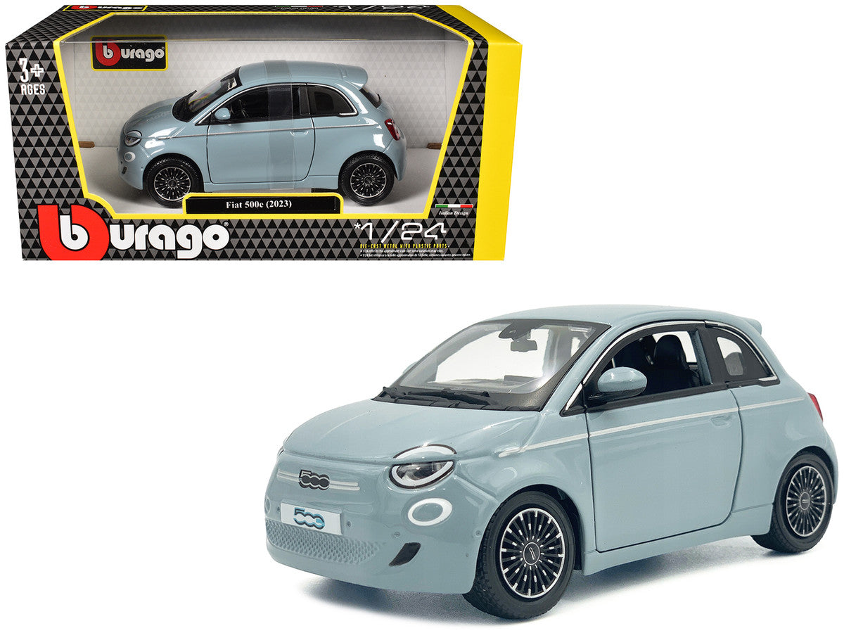 2023 Fiat 500e Light Blue 1/24 Diecast Model Car by Bburago by Bburago