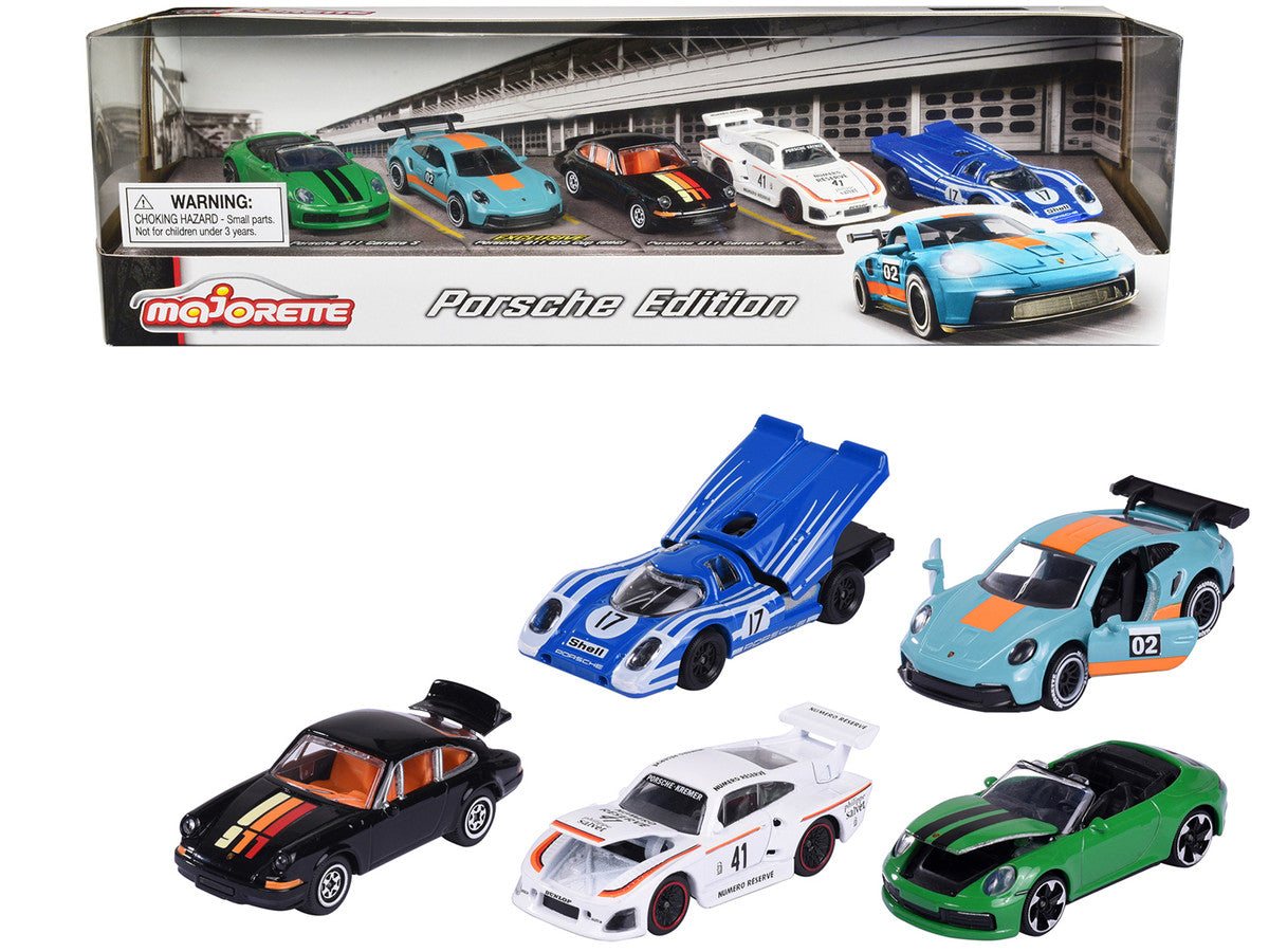 Porsche Edition (2023) 5 piece Set 1/64 Diecast Model Cars by Majorette by Majorette