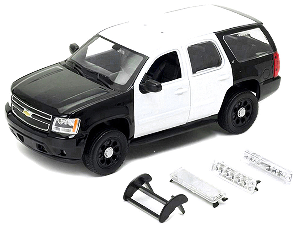 2008 Chevrolet Tahoe Unmarked Police Car Black and White 1/24 Diecast Model Car by Welly by Welly