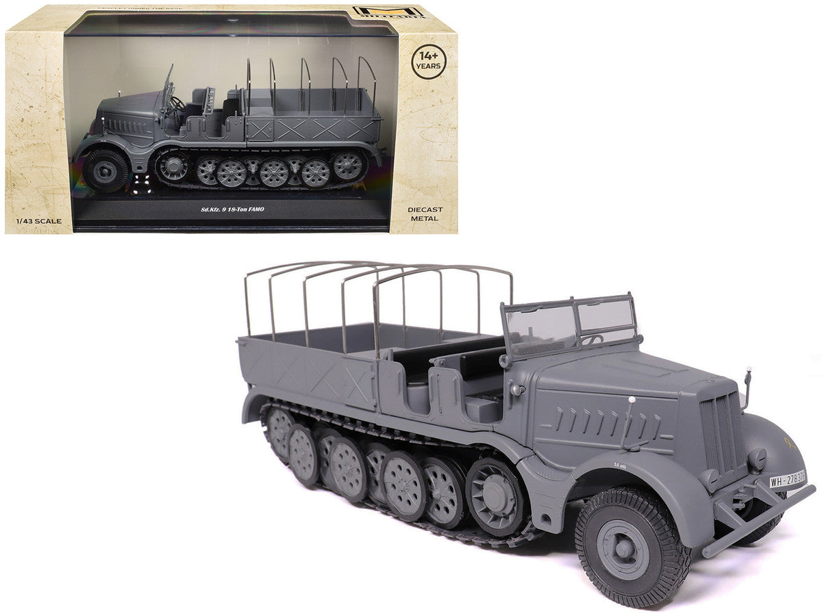 Sd.Kfz. 9 18-Ton FAMO AFV Gray "German Army" 1/43 Diecast Model by Militaria Die Cast by Militaria Die Cast