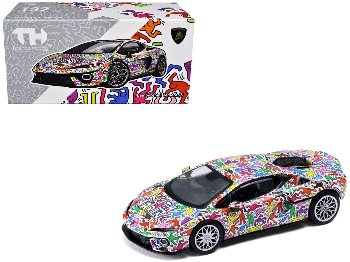 Lamborghini Temerario "Keith Haring Livery" White with Graphics 1/64 Diecast Model car by Trends Hobby by Trends Hobby