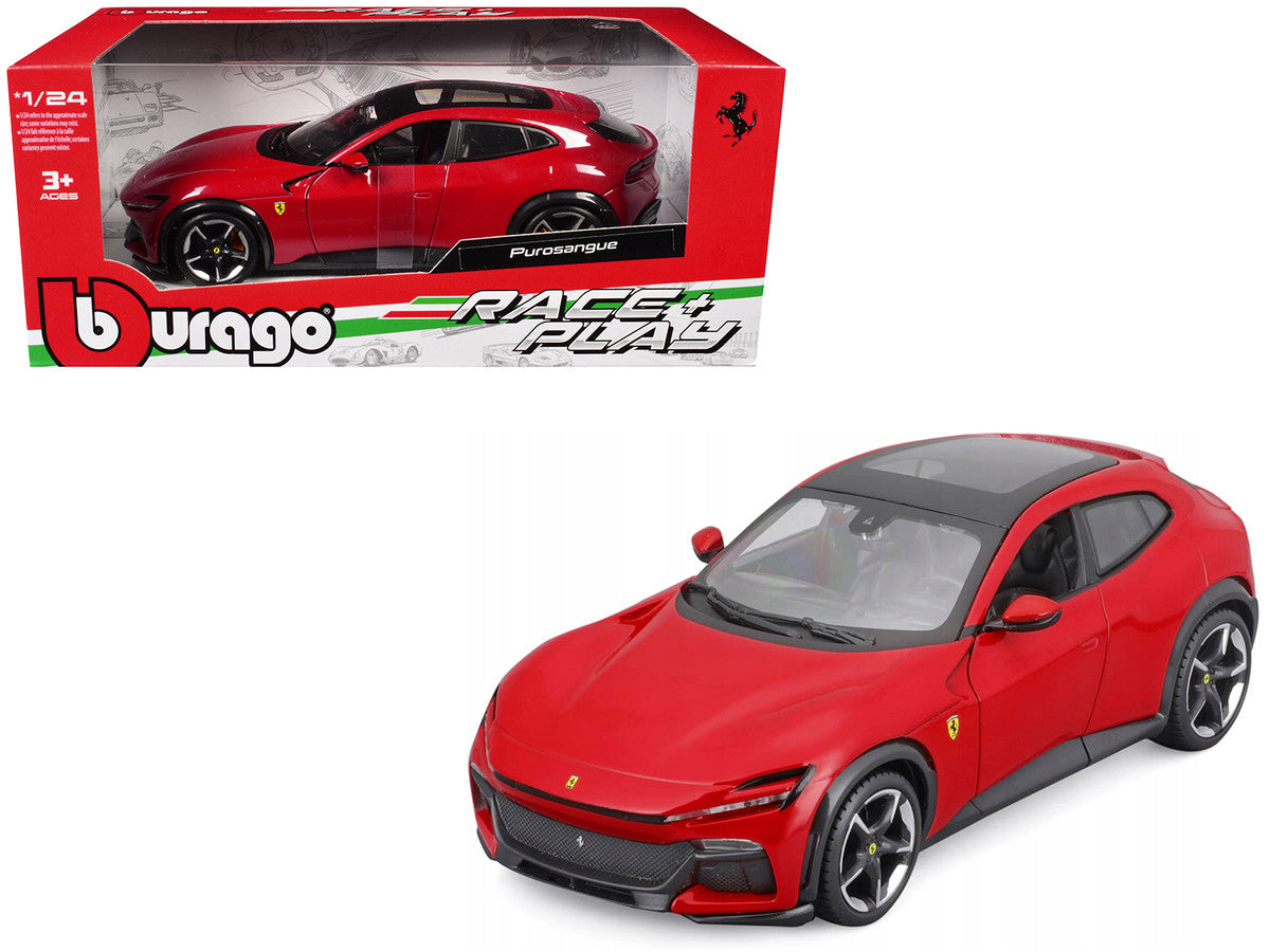Ferrari Purosangue Red with Sunroof "Race + Play" Series 1/24 Diecast Model Car by Bburago by Bburago