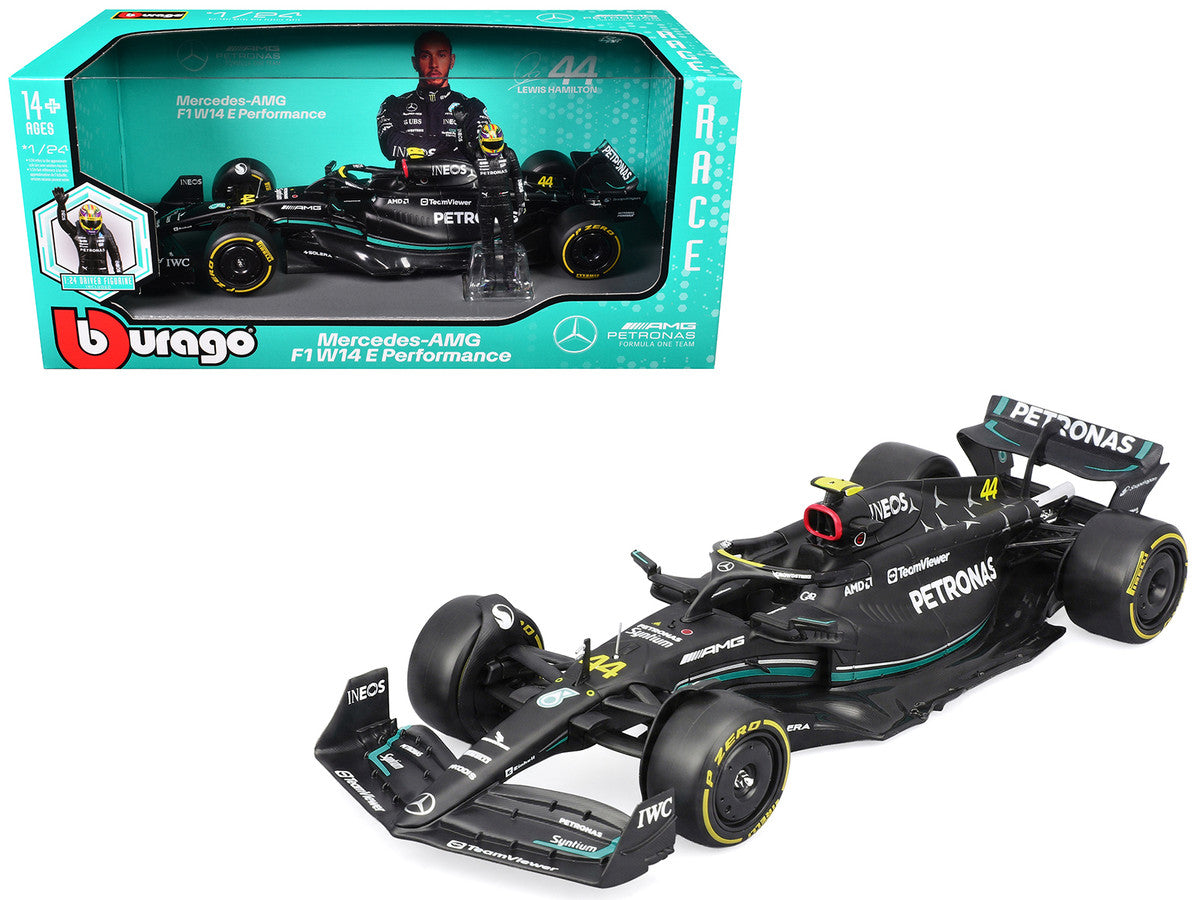 Mercedes-AMG F1 W14 E Performance #44 Lewis Hamilton "Petronas" Formula One F1 "World Championship" (2023) with Driver Figure "Race" Series 1/24 Diecast Model Car by Bburago by Bburago