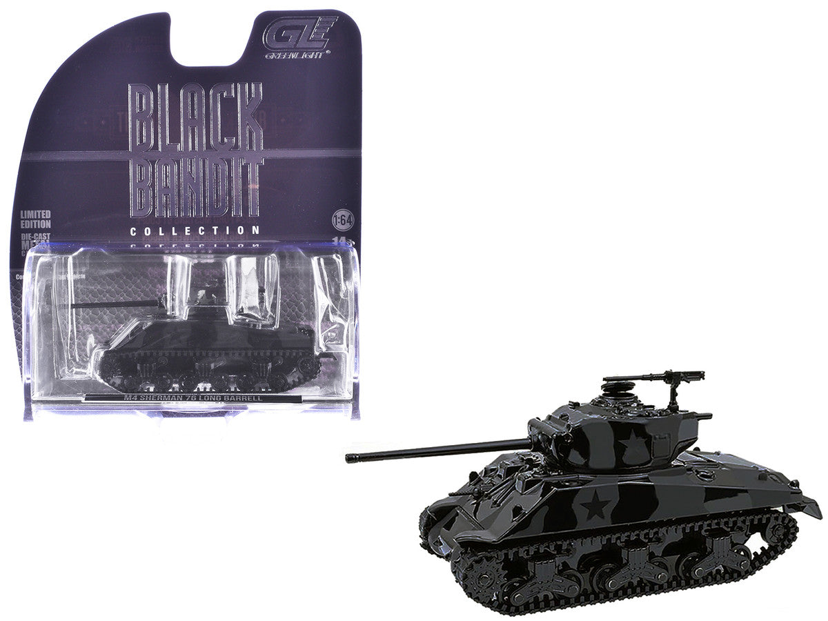 M4 Sherman 76 Long Barrell Tank Black Camouflage "Black Bandit" Series 30 1/64 Diecast Model Car by Greenlight by Greenlight