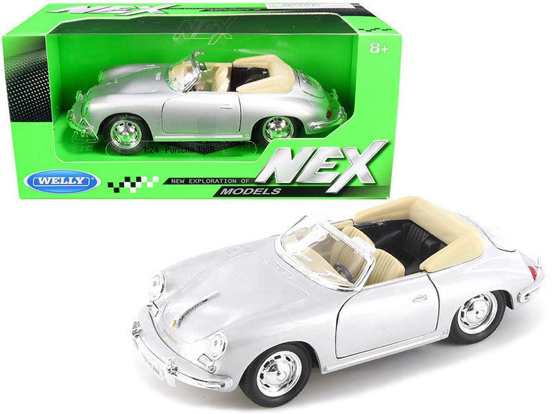 Porsche 356B Roadster Silver "NEX Models" 1/24 Diecast Model Car by Welly by Welly