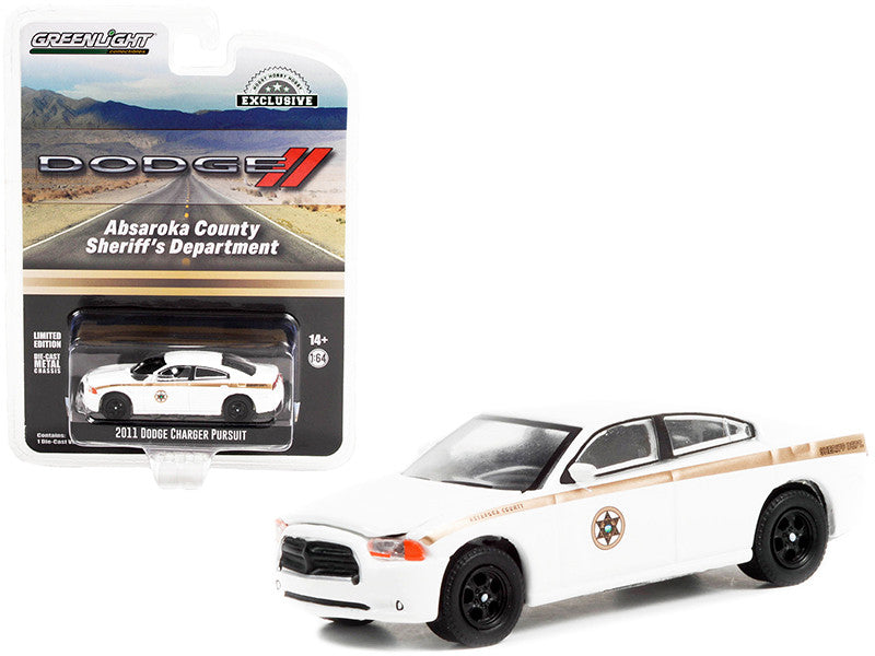2011 Dodge Charger Pursuit White "Absaroka County Sheriff's Department" "Hobby Exclusive" 1/64 Diecast Model Car by Greenlight by Greenlight
