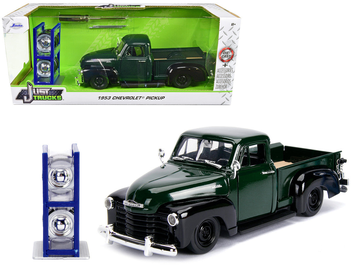 1953 Chevrolet 3100 Pickup Truck Green with Extra Wheels "Just Trucks" Series 1/24 Diecast Model Car by Jada by Jada