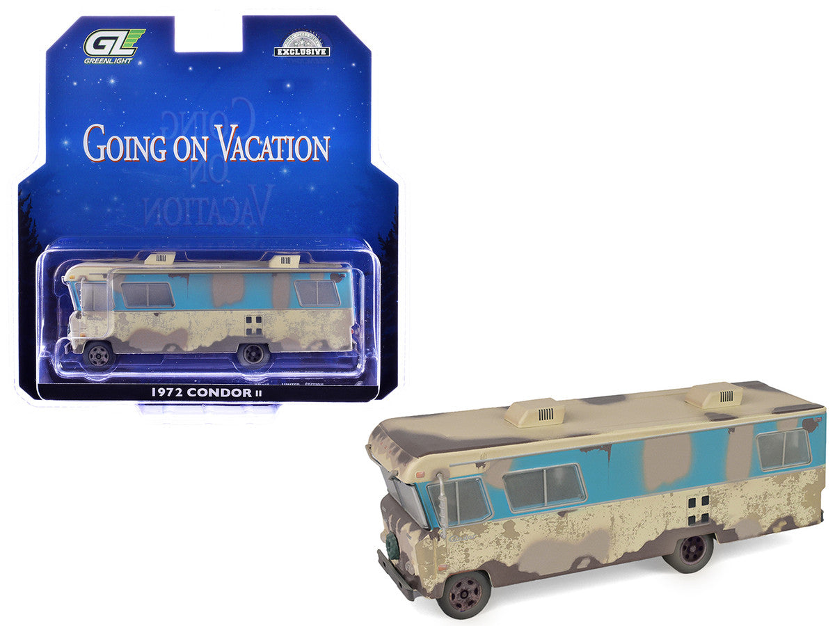 1972 Condor II RV (Recreational Vehicle) "Going on Vacation" Evergreen (Weathered) "Hobby Exclusive" Series 1/64 Diecast Model Car by Greenlight by Greenlight