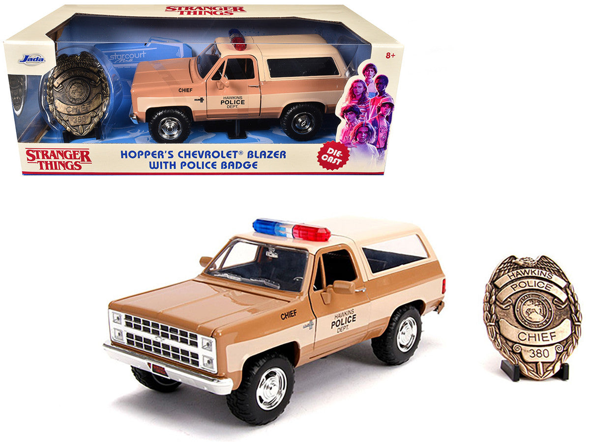 Hopper's Chevrolet Blazer with Police Badge "Hawkins Police Dept." "Stranger Things" (2016) TV Series 1/24 Diecast Model Car by Jada by Jada