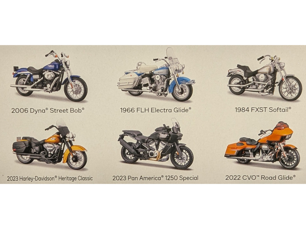 Harley-Davidson Motorcycles 6 piece Set Series 44 1/18 Diecast Models by Maisto by Maisto