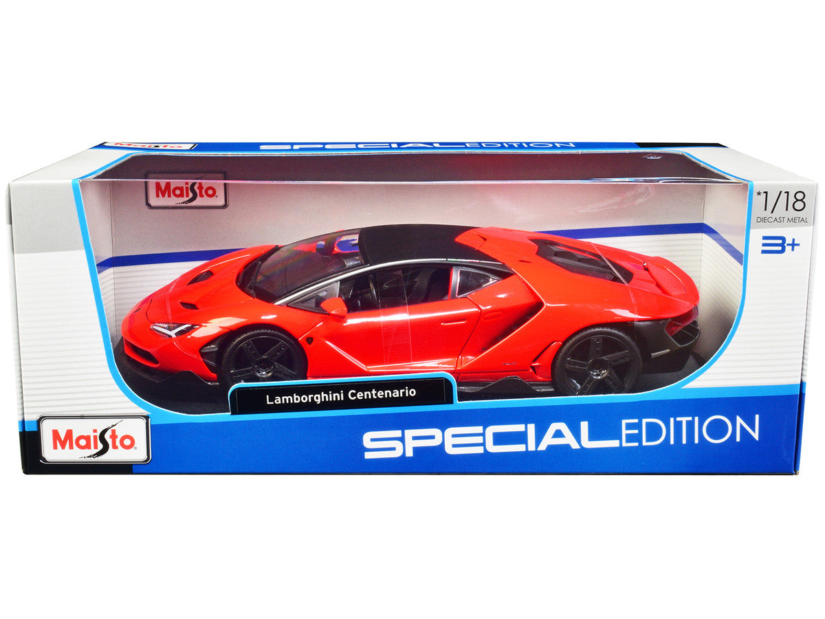 Lamborghini Centenario Orange with Matt Black Top "Special Edition" 1/18 Diecast Model Car by Maisto by Maisto