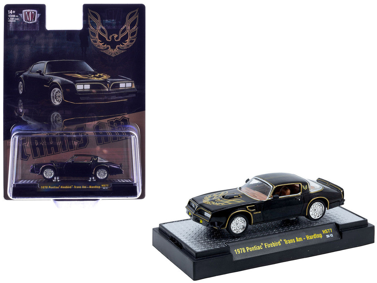1978 Pontiac Firebird Trans Am Black with Hood Graphics Limited Edition to 12650 pieces Worldwide 1/64 Diecast Model Car by M2 Machines by M2