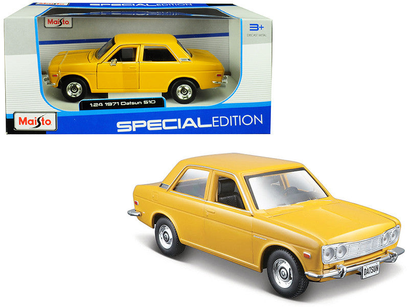 1971 Datsun 510 Yellow "Special Edition" 1/24 Diecast Model Car by Maisto by Maisto