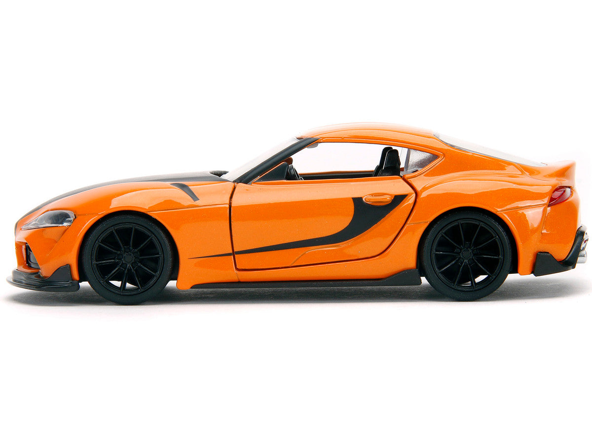 Han's Mazda RX-7 Orange Metallic and Matt Black and Toyota GR Supra Orange Metallic with Black Hood Set of 2 pieces "Fast & Furious" Series 1/32 Diecast Model Cars by Jada by Jada