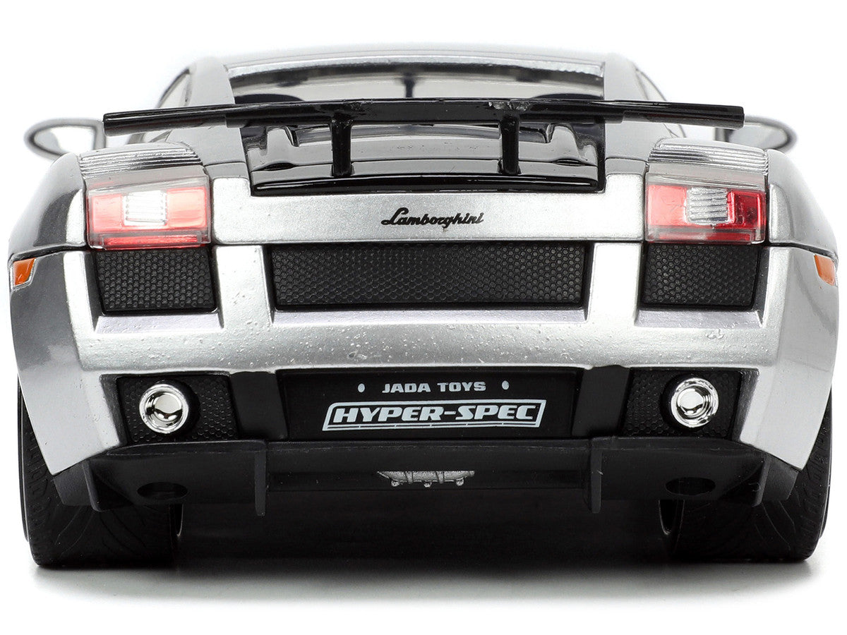 Lamborghini Gallardo Superleggera Silver Metallic with Yellow Stripes "Hyper-Spec" Series 1/24 Diecast Model Car by Jada by Jada