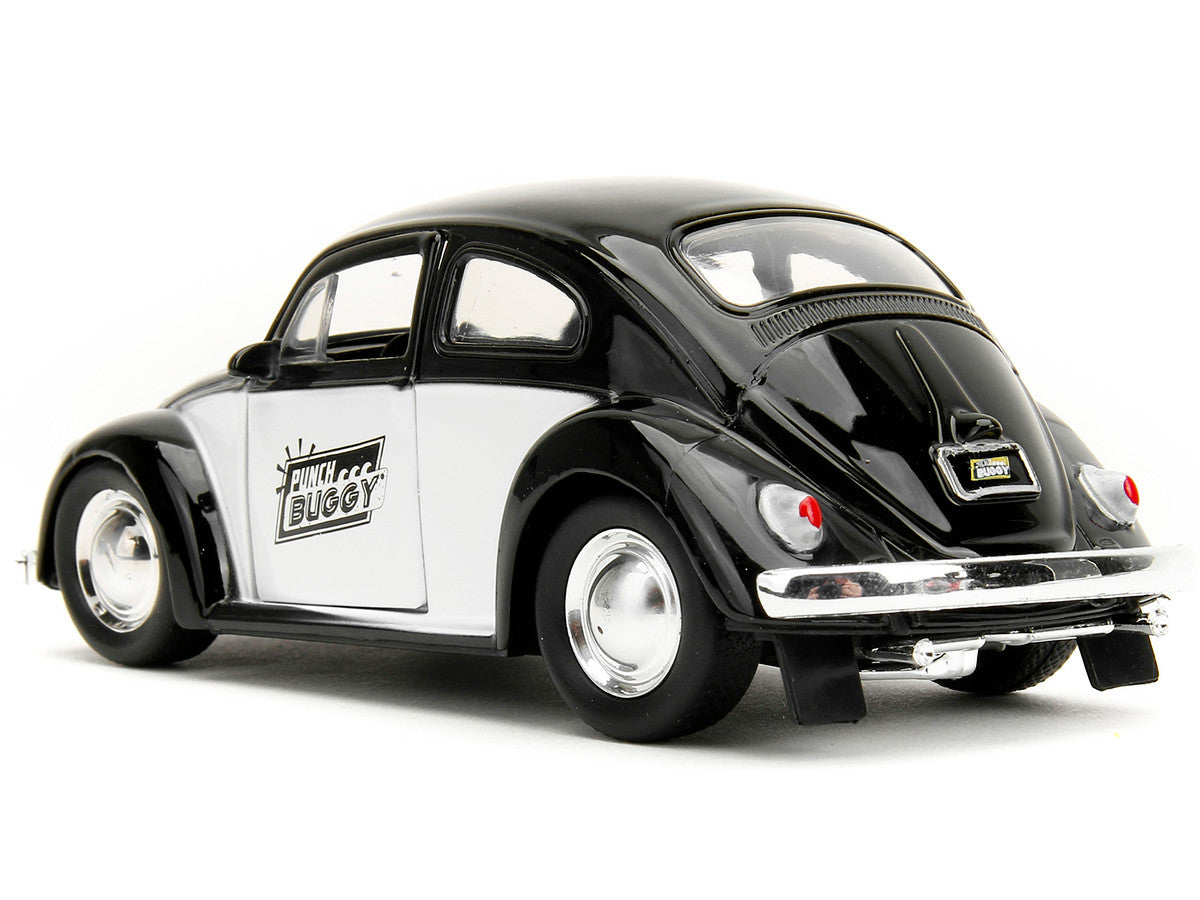 1959 Volkswagen Beetle "Punch Buggy" Black and White and Boxing Gloves Accessory "Punch Buggy" Series 1/32 Diecast Model Car by Jada by Jada