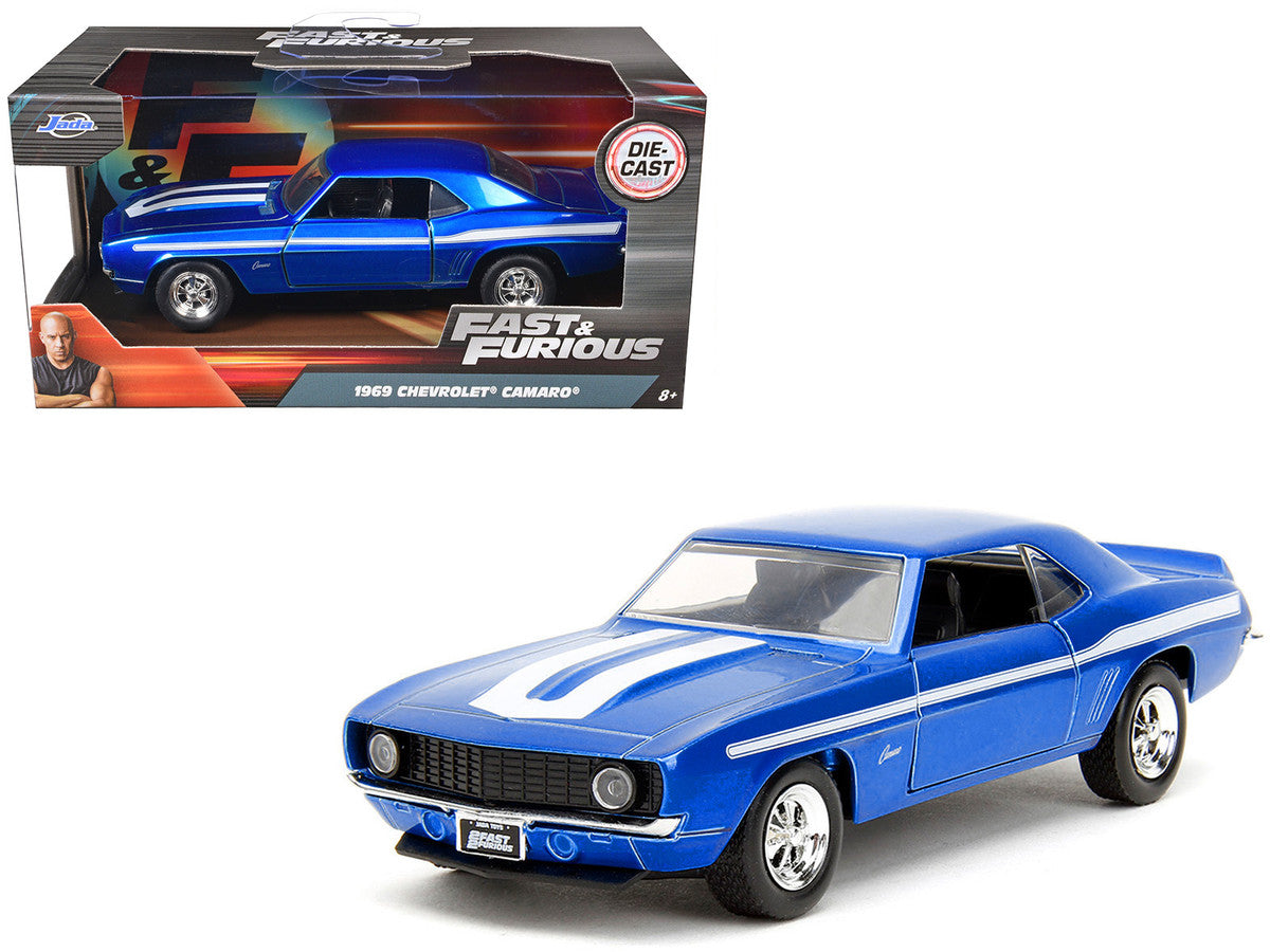 1969 Chevrolet Camaro Blue Metallic with White Stripes "2 Fast 2 Furious" (2003) Movie "Fast & Furious" Series 1/32 Diecast Model Car by Jada by Jada