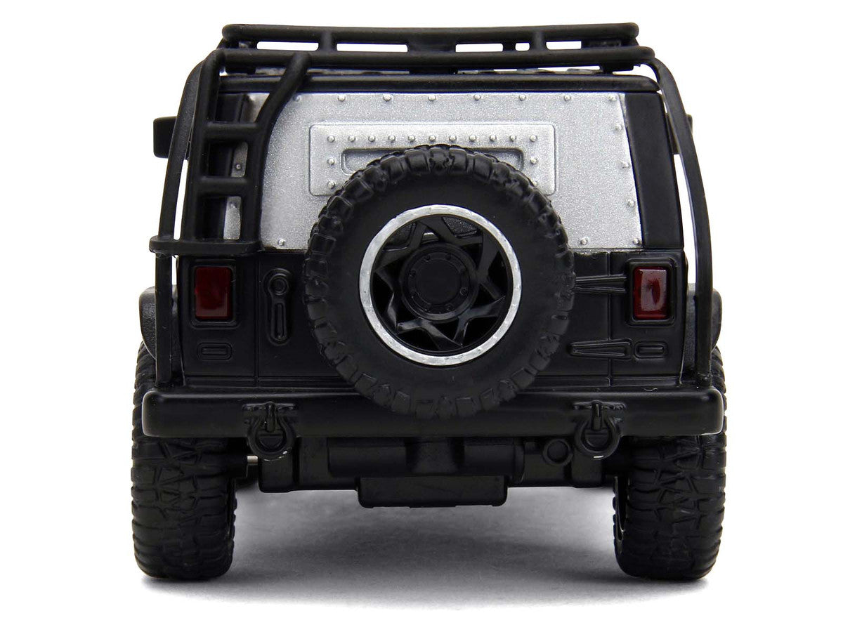 Tej's Jeep Wrangler Custom Silver Metallic with Black Top and Roof Rack "Furious 7" (2015) Movie "25 Years of Fast & Furious" Series 1/32 Diecast Model Car by Jada by Jada