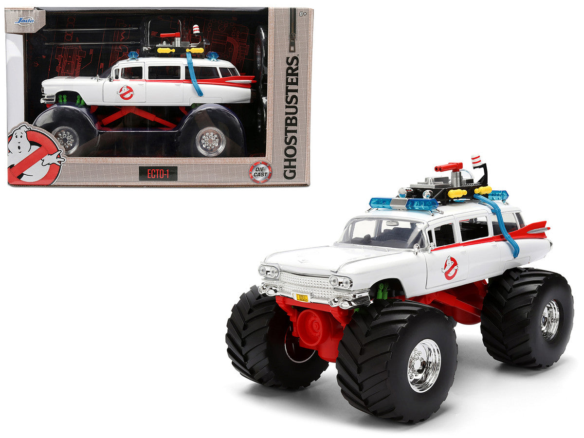 1959 Cadillac Ambulance Ecto-1 "Ghostbusters" (1984) Movie Monster Truck Version "Hollywood Rides" Series 1/24 Diecast Model Car by Jada by Jada