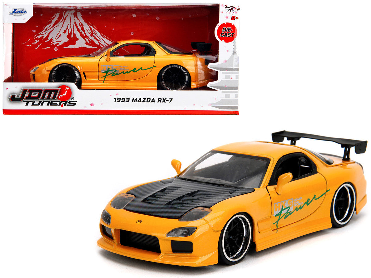 1993 Mazda RX-7 "HKS Power" Yellow with Carbon Hood "JDM Tuners" Series 1/24 Diecast Model Car by Jada by Jada