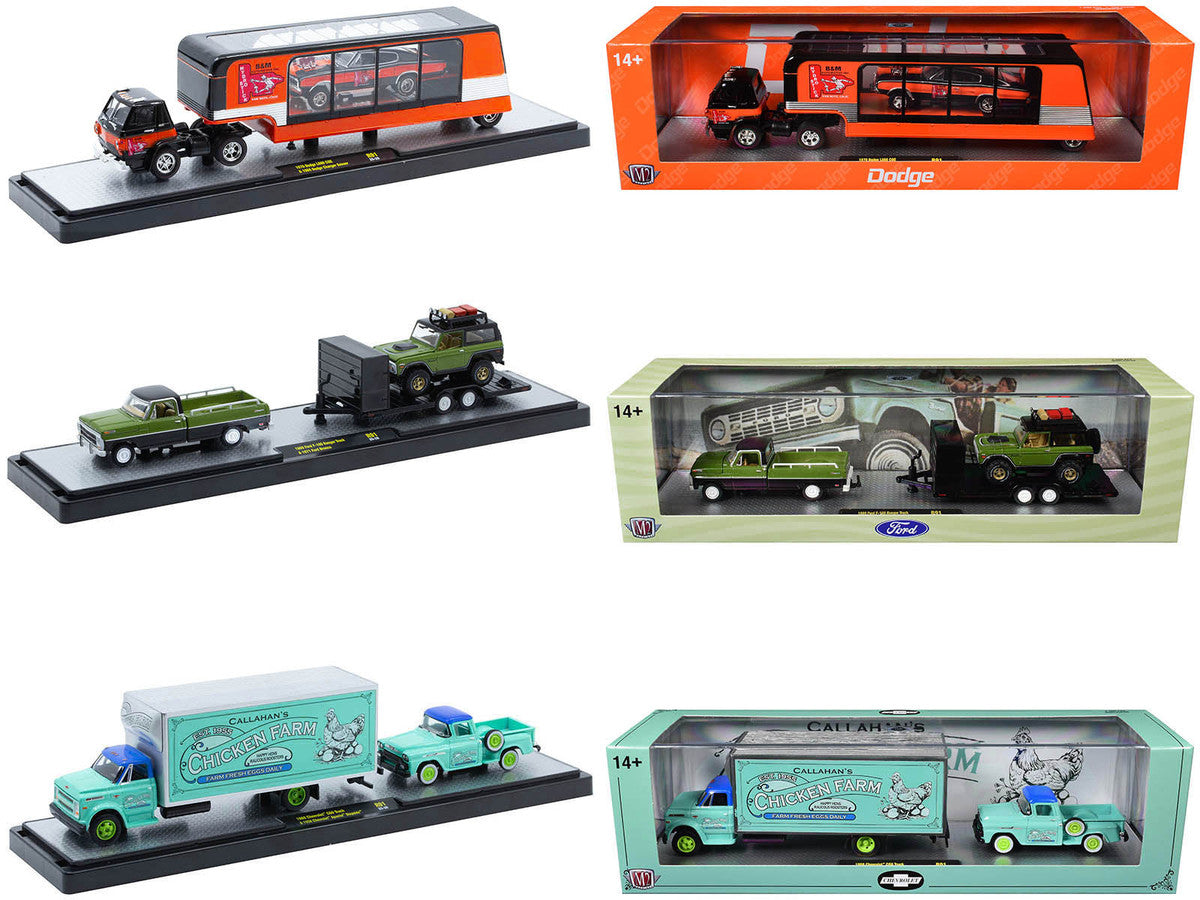 Auto Haulers Set of 3 Trucks Release 91 Limited Edition to 8000 pieces Worldwide 1/64 Diecast Model Cars by M2 Machines by M2