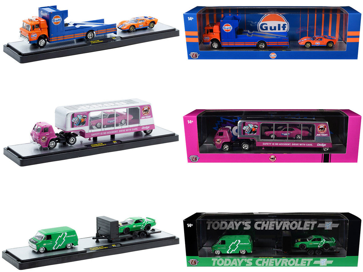 Auto Haulers Set of 3 Trucks Release 94 Limited Edition to 6000 pieces Worldwide 1/64 Diecast Models by M2 Machines by M2