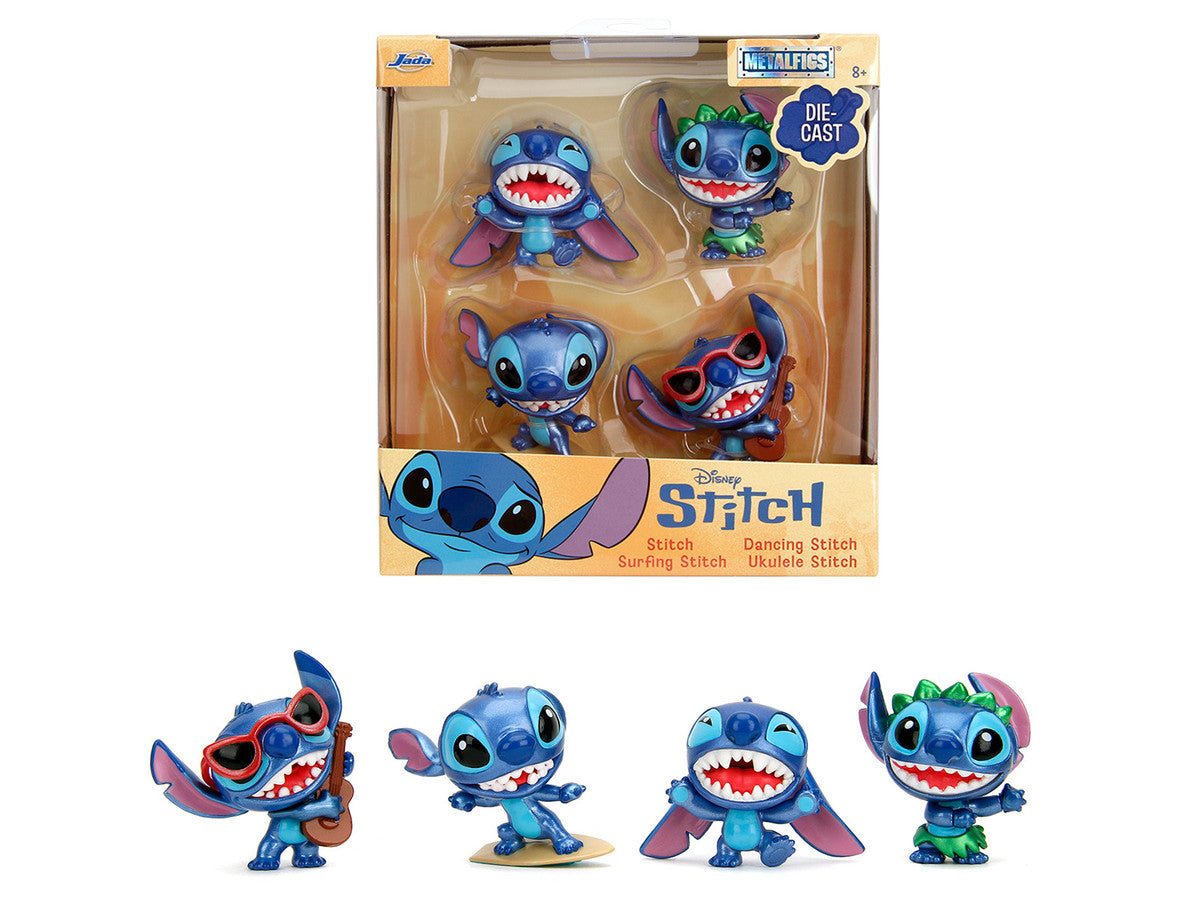 Set of 4 Diecast Figures "Disney's Stitch" "Metalfigs" Series Diecast Models by Jada by Jada
