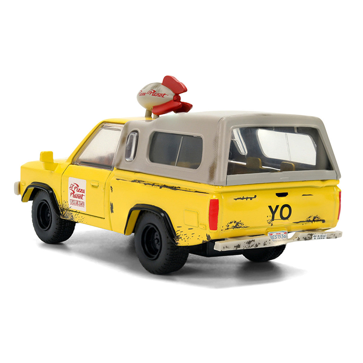 Pizza Planet Truck Yellow (Weathered) with Beige Camper "Toy Story" (1995) Movie "Hollywood Rides" Series 1/32 Diecast Model Car by Jada by Jada