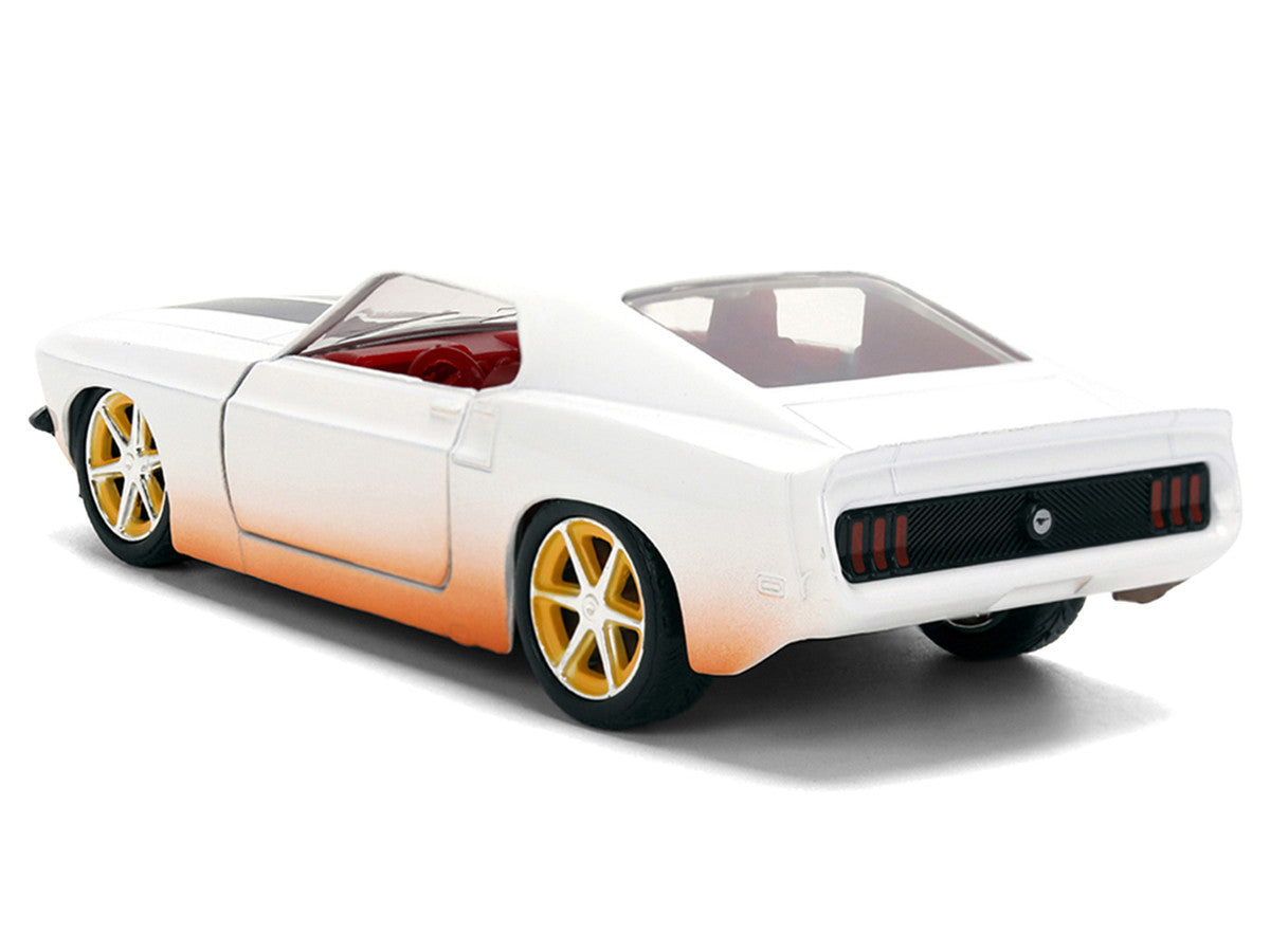 Roman's Ford Mustang White with Black Stripes and Red Interior (Dirty Version) "Fast & Furious" Movie "Fast & Furious 25th Anniversary" Series 1/32 Diecast Model Car by Jada by Jada