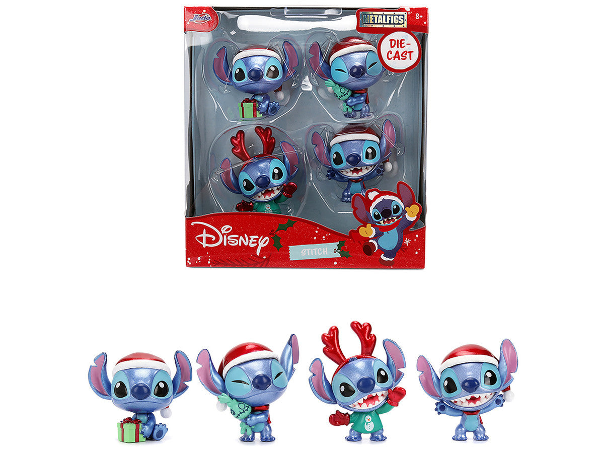 Set of 4 Diecast Figures "Disney's Stitch Christmas Edition" "Metalfigs" Series by Jada by Jada