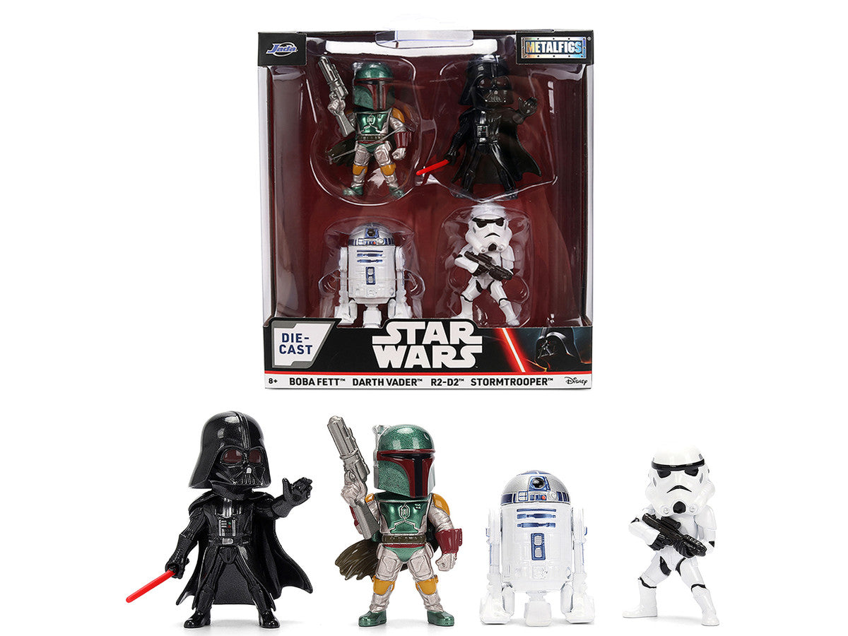 Set of 4 Diecast Figures "Star Wars" Movie Franchise "Metalfigs" Series Diecast Models by Jada by Jada