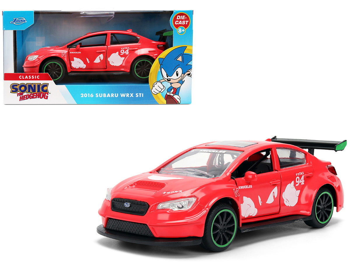 2016 Subaru WRX STI Red with "Knuckles" Graphics "Sonic the Hedgehog" (1991) Video Game "Hollywood Rides" Series 1/32 Diecast Model Car by Jada by Jada