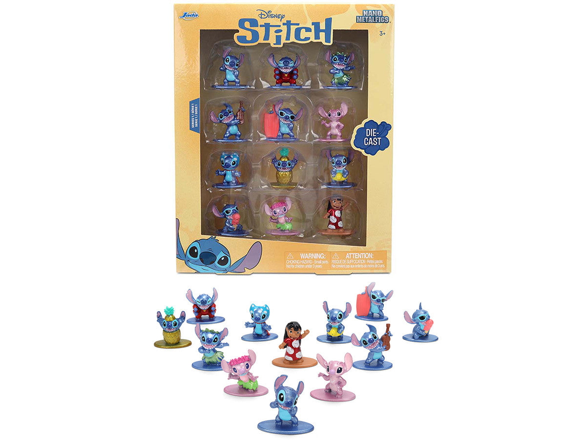 Set of 12 Diecast Figures "Disney's Stitch" Franchise "Nano Metalfigs" Series Diecast models by Jada by Jada