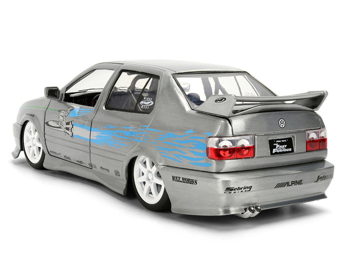 Volkswagen Jetta Raw Metal Color Brush Finish "The Fast and the Furious" (2001) Movie "25 Years of Fast & Furious" Series 1/24 Diecast Model Car by Jada by Jada